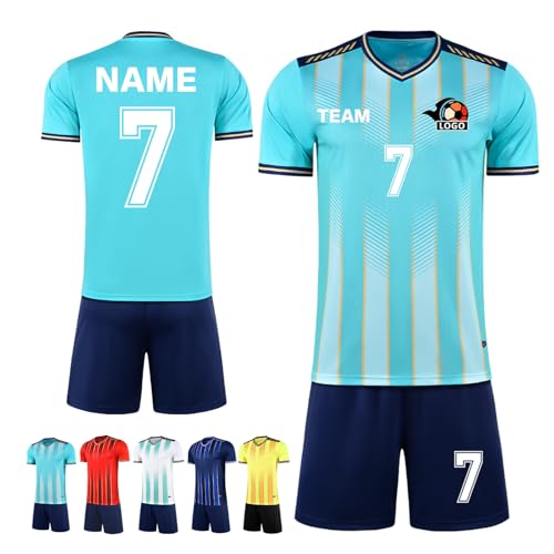 LAIFU Personalisiert Turnier Trikot Komplettdesign Service Geschenk für Turnierteilnehmer Quick Dry Material (Helles Seeblau) von LAIFU