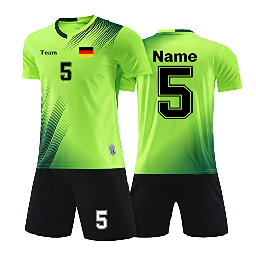 LAIFU Personalisiertes Football Trikot Kinder Erwachsene Fussball Trikots & Shorts mit Name Nummer Team Logo Fußball Trikot von LAIFU