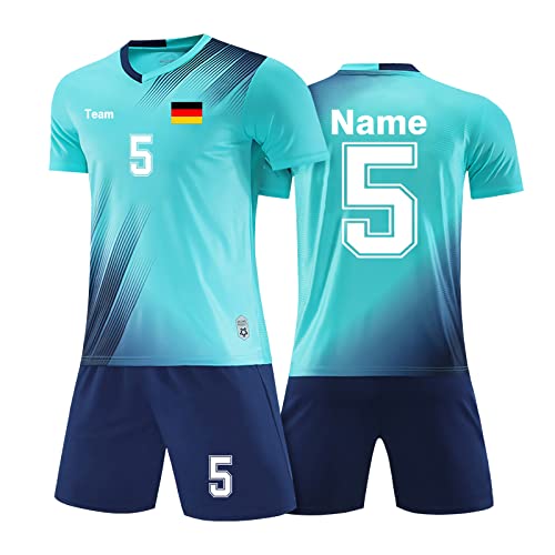LAIFU Personalisiertes Football Trikot Kinder Erwachsene Fussball Trikots & Shorts mit Name Nummer Team Logo Fußball Trikot von LAIFU