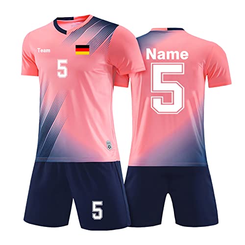 LAIFU Personalisiertes Football Trikot Kinder Erwachsene Fussball Trikots & Shorts mit Name Nummer Team Logo Fußball Trikot von LAIFU