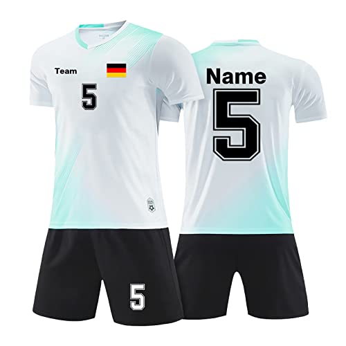 LAIFU Personalisiertes Football Trikot Kinder Erwachsene Fussball Trikots & Shorts mit Name Nummer Team Logo Fußball Trikot von LAIFU