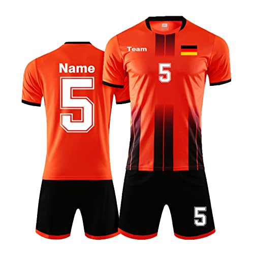 LAIFU Personalisiertes Fußballtrikot mit Namensnummer Logo für Kinder Erwachsene Personalisierte Fußballshirt und Short von LAIFU