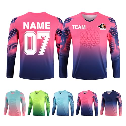 LAIFU Torwarttrikot Kinder Erwachsene Heim/Auswärts Torwarttrikot mit Namen Nummer Team Logo Torwart Trikot von LAIFU