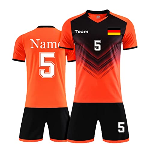 LAIFU personalisiertes Fußballtrikot mit Namensnummer Logo für Kinder Erwachsene Männer Frauen Personalisierte Fußballshirt und Short (Navy Blue) von LAIFU