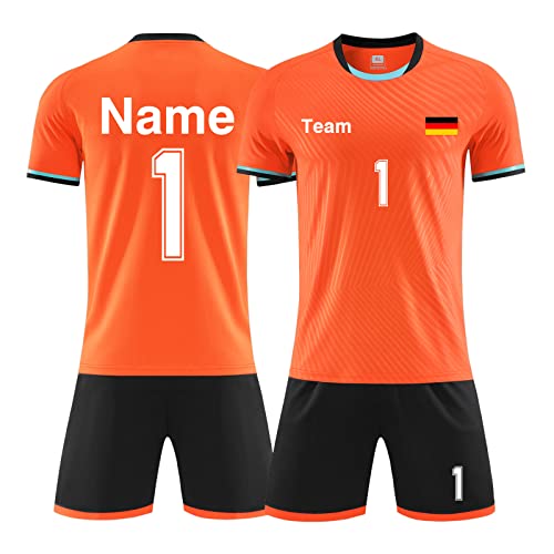 LAIFU Personalisierte Fußballtrikots T-Shirt Shorts Jeder Name Nummer Team Logo - Fußballtrikot Kinder Erwachsener Benutzerdefiniert Trikot von LAIFU