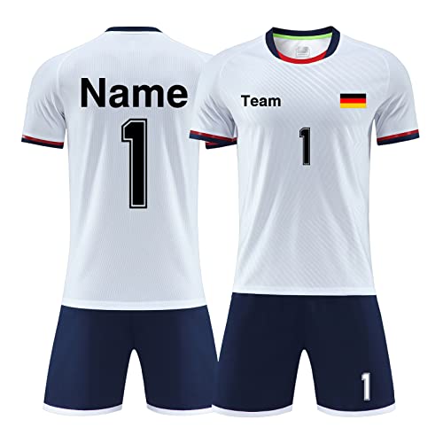 LAIFU Personalisierte Fußballtrikots T-Shirt Shorts Jeder Name Nummer Team Logo - Fußballtrikot Kinder Erwachsener Benutzerdefiniert Trikot von LAIFU