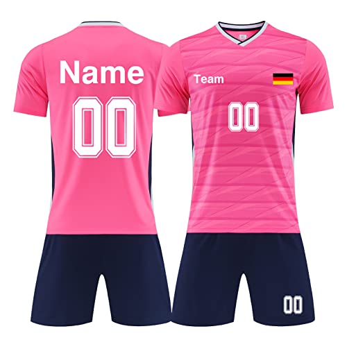 LAIFU Personalisierte Fußballtrikots T-Shirt Shorts Jeder Name Nummer Team Logo - Fußballtrikot Kinder Erwachsener Benutzerdefiniert Trikot von LAIFU