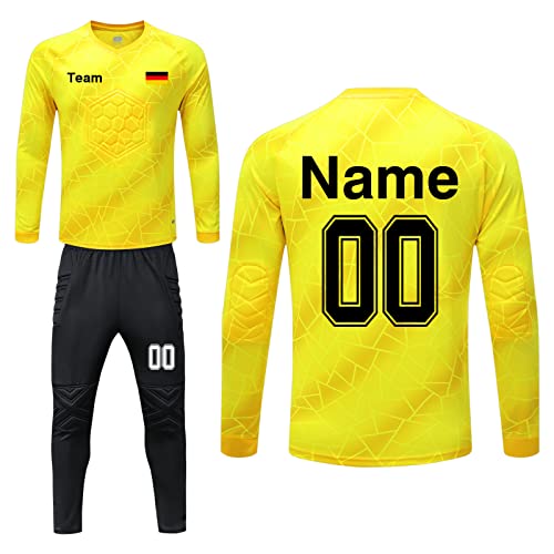 Torwarttrikot Personalisieren Torwarttrikot Set für Herren Kinder Torwart Trikot mit Nummer Name Team Logo von LAIFU