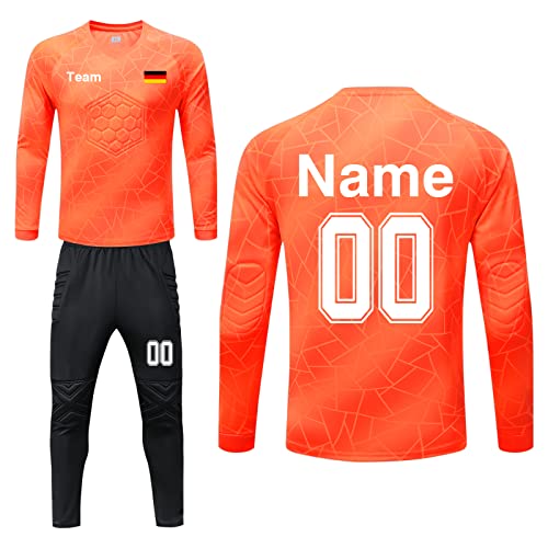 Torwarttrikot Personalisieren Torwarttrikot Set für Herren Kinder Torwart Trikot mit Nummer Name Team Logo von LAIFU