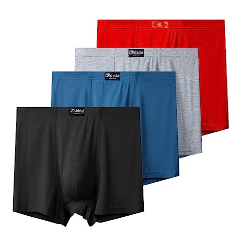 LAIJIANG 10XL Boxershorts Herren 4er Packs Hohe Taille Herren Boxershorts Unterhosen 100% Baumwolle Atmungsaktiv Slip Für 140-170 KG Täglichen Men von LAIJIANG