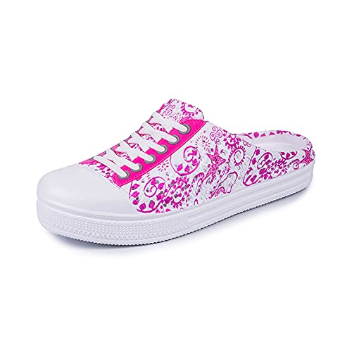 Frauen Garten Clogs Atmungsaktive Schuhe Badeschuhe Strandschuhe Wasserschuhe Schuhe Hausschuhe Wanderschuhe Muster Schmetterling Modehausschuhe Reiseschuhe Pink 4 41 von LAILI