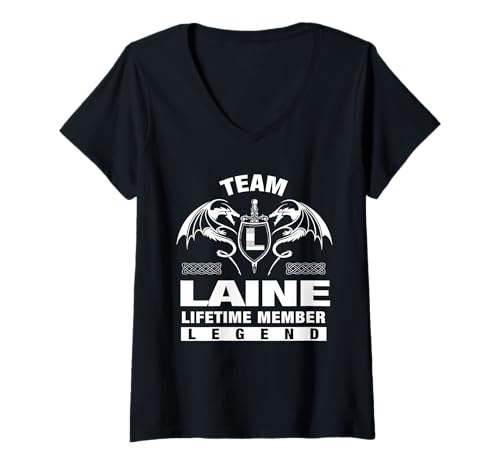 Damen Team Laine - Lebenslange Mitgliedsgeschenke T-Shirt mit V-Ausschnitt Damen Team Laine - Lebenslange Mitgliedsgeschenke T-Shirt mit V-Ausschnitt von LAINE FAMILY Idea Gifts