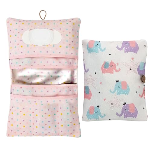 LAINIKE Windeltasche Organizer und Kosmetiktasche 2in1 Windeltasche Kleine Wickeltasche Organizer Baby Windeltasche für Mutter Unterwegs (Elefant) von LAINIKE
