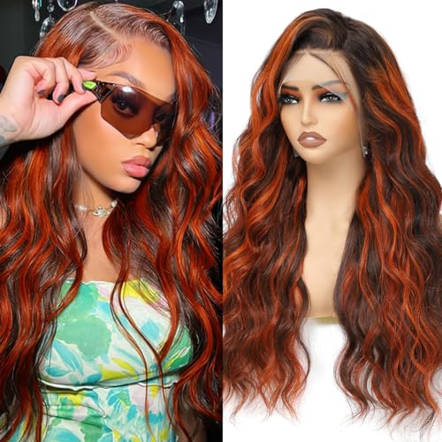 LAINSS Ginger Highlight Körperwelle, Lace-Front-Perücke, Menschenhaar, 13 x 4, Ombré, Braun, HD, transparent, Spitze vorne, Echthaarperücke für Frauen, P4/350, Hervorhebung, Ombre 18 LAINSS Ginger Highlight Körperwelle, Lace-Front-Perücke, Menschenhaar, 13 x 4, Ombré, Braun, HD, transparent, Spitze vorne, Echthaarperücke für Frauen, P4/350, Hervorhebung, Ombre 18 von LAINSS