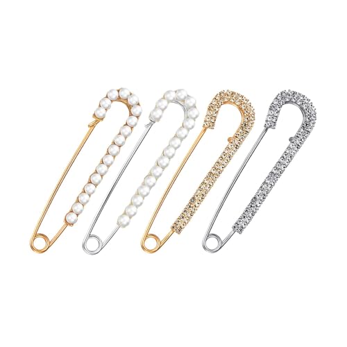 4 x langlebige modische Brosche, leicht, dekorativ, einzigartiger Clip für Damenbekleidung, Pullover, stilvoller Hut-Clip von LAIOUSN