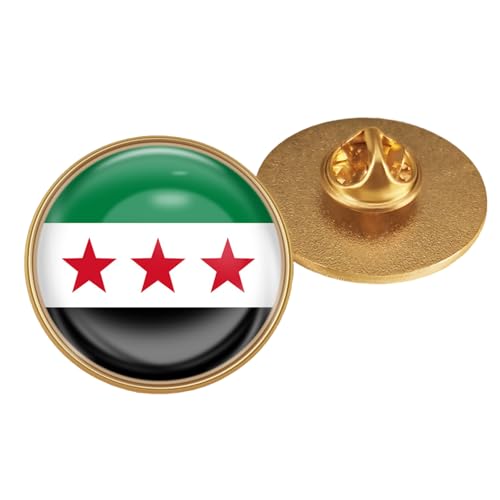 Anstecknadel mit syrischen Flaggen, stilvolle Handwerkskunst, stabile Eisenmaterialien, für Geschichtsinteressierte und Kulturforscher, Geschichtsbegeisterte, Geschenke, Add letter rectangle, Wie von LAIOUSN
