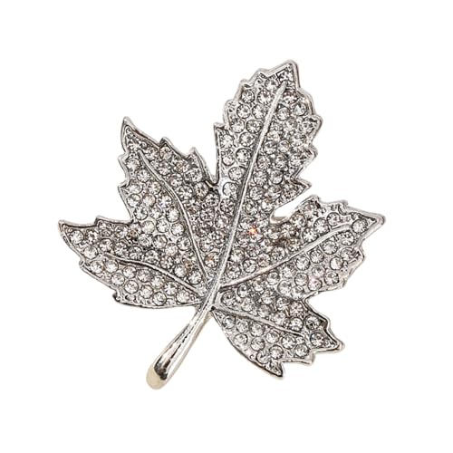 Brosche mit Blatt-Design aus Legierung mit abgenutzten Details und Kristallakzenten, antiker Schmuck-Anstecker für lässige oder formelle Anlässe, Retro-Brosche von der Natur inspiriert, Einheitsgröße von LAIOUSN