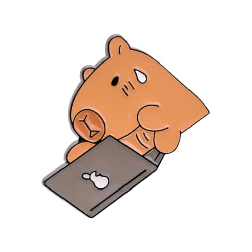 Capybaras Brosche Charm Tiernadel Capybaras Brosche Anstecknadel Mode Revers Metall Textur geeignet für stilvollen Rucksack Cartoon Tier Zubehör, Einheitsgröße, Wie beschrieben von LAIOUSN