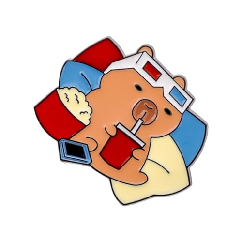 Capybaras Brosche Charm Tiernadel Capybaras Brosche Anstecknadel Mode Revers Metall Textur geeignet für stilvollen Rucksack Cartoon Tier Zubehör, Einheitsgröße, Wie beschrieben von LAIOUSN