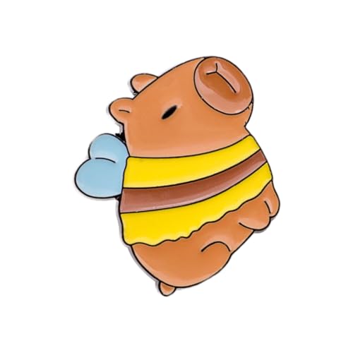 Capybaras Brosche Charm Tiernadel Capybaras Brosche Anstecknadel Mode Revers Metall Textur geeignet für stilvollen Rucksack Cartoon Tier Zubehör, Einheitsgröße, Wie beschrieben von LAIOUSN