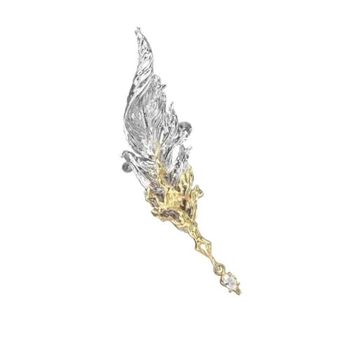 Dark Academia Feder-Ohrclip ohne Piercing, Unisex, Legierung, Vintage-Inspiration, Gothic-Party-Accessoire, Feder-Clip-On-Ohrringe von LAIOUSN