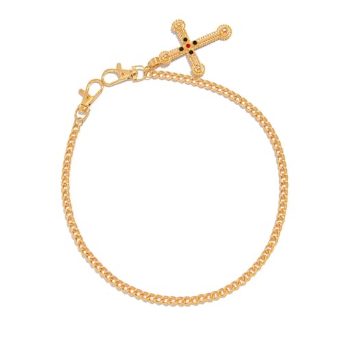 Edgy Punk Streetwear Hip Hop Jeans Kette Unisex Kruzifix Charm Taille Zubehör Handgefertigter Körperschmuck für Damen Herren Übergroße gekreuzte Anhängerkette, Einheitsgröße, Wie beschrieben, Wie von LAIOUSN