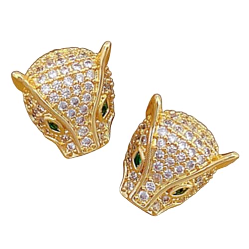 Elegante Halskette und Ohrringe mit Leopardenkopf-Anhänger, mit stilvollen Zirkon-Verzierungen, Schmuck-Accessoire, für den täglichen Gebrauch, trendiges Damen-Accessoire, Einheitsgröße, Wie von LAIOUSN