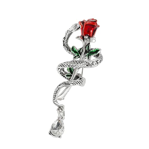 Elegante Schlangenbrosche im Vintage-Stil, schöne Blumen-verzierte Schlangen-Brosche, Verzierung, strukturierte Legierung, Anstecknadel, Charm, Unisex, Tier-Brosche, Einheitsgröße, Wie beschrieben von LAIOUSN