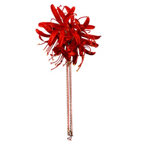 Elegante chinesische Seidenblumen-Haarspange, alte Haarnadel mit langen Quasten für Hochzeit, Brautparty, Haar-Accessoire von LAIOUSN