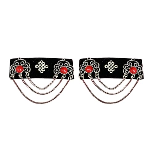 Ethnische Mongolische inspirierende Fussel-Haarspange mit Quasten und aufwendigen Strass-Details für Hochzeiten und Festivals von LAIOUSN