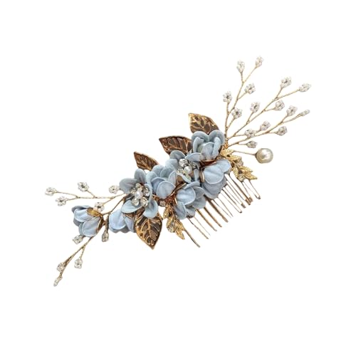 Exquisiter Hochzeits-Haarkamm, Strass und künstliche Perlen, handgefertigtes Haar-Accessoire für Brautkleidung von LAIOUSN