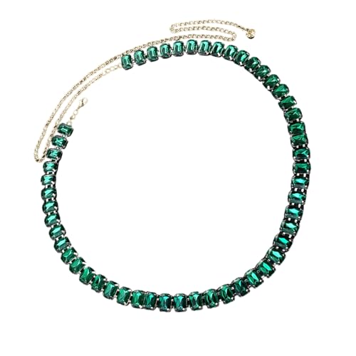 Funkelnder grüner Kristall-Taillengürtel, elastische Fransenkette, Taillenschmuck für besondere Anlässe, Geschenk, mehrschichtige Hochzeits-Accessoire-Kette von LAIOUSN