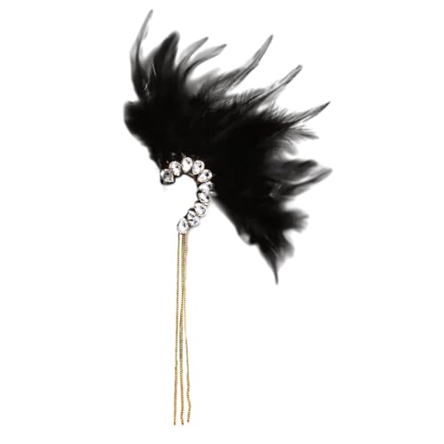 Handgefertigte Gefieder-Ohrmanschette Imitation Gefieder Wrap Nicht Piercing Quasten Clip Ohrringe für Frauen Hochzeit Cosplay, Gold-color, Wie beschrieben, Wie beschrieben von LAIOUSN