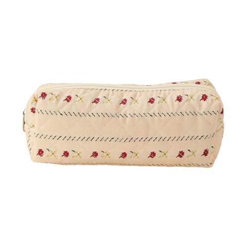 LAIOUSN Bedrucktes Federmäppchen, weiche Beutel, Stifthalter, Organizer, Schreibwaren-Tasche für Schule, Büro, Outdoor, Blumendruck, Stifteetui, Gestreifte Blumen von LAIOUSN