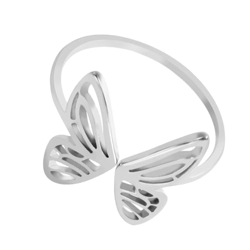 LAIOUSN Eleganter Schmetterlingsring, offener Schmuck, zarter, verstellbarer Schmetterling, einzigartiger Finger für Modebegeisterte, trendig, Einheitsgröße, Wie beschrieben, Wie beschrieben von LAIOUSN