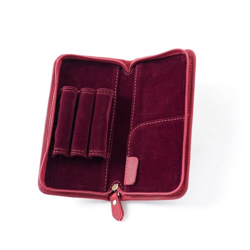 LAIOUSN Federmäppchen mit 3 geteilten Fächern, Federmäppchen, großes Fassungsvermögen, Schreibwaren-Tasche, Bleistifttasche, Schule, Bürobedarf, rot von LAIOUSN