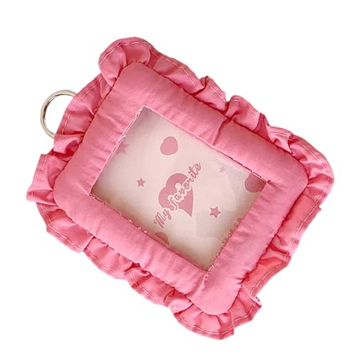 LAIOUSN Fotokarten-Hülle mit gerüschtem Rand, PVC-Gewebe, Kartenhüllen, 7,6 cm, Fotokarten-Etui, Foto-Protektoren für Tasche, Geldbörse, Charm, sicherer Organizer für Geschäftsleute, rosarot LAIOUSN Fotokarten-Hülle mit gerüschtem Rand, PVC-Gewebe, Kartenhüllen, 7,6 cm, Fotokarten-Etui, Foto-Protektoren für Tasche, Geldbörse, Charm, sicherer Organizer für Geschäftsleute, rosarot von LAIOUSN