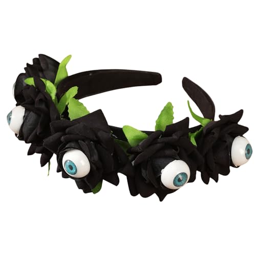 LAIOUSN Halloween Party Essential Kürbis Schädel Stirnband mit Rose Dekoration Verstellbare Größe Kopfbedeckung Haarschmuck Halloween Maskerade Zubehör von LAIOUSN