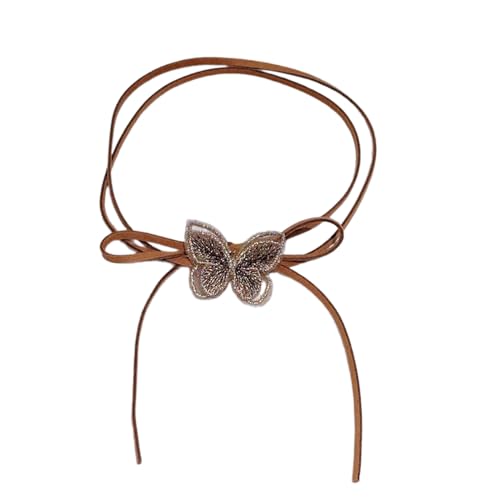 LAIOUSN Halskette mit Schmetterlings-Schlüsselbeinkette, verstellbar, handgefertigt, Schwarz / Khaki LAIOUSN Halskette mit Schmetterlings-Schlüsselbeinkette, verstellbar, handgefertigt, Schwarz / Khaki von LAIOUSN