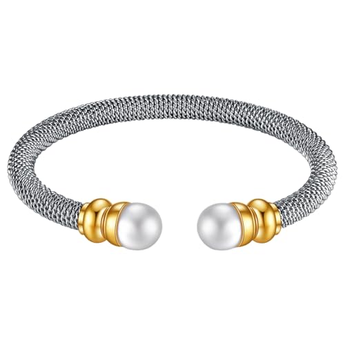 LAIOUSN Trendiger Edelstahl-Armreif, zweifarbig, galvanisiert, verstellbare Größe, Armband, Accessoire für modische Frauen, Edelstahl-Armreif, Einheitsgröße, Wie beschrieben LAIOUSN Trendiger Edelstahl-Armreif, zweifarbig, galvanisiert, verstellbare Größe, Armband, Accessoire für modische Frauen, Edelstahl-Armreif, Einheitsgröße, Wie beschrieben von LAIOUSN