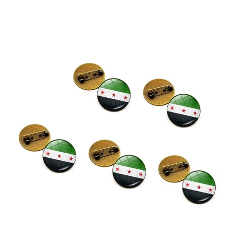 Set mit 10 Syrien-Flaggen-Anstecknadeln, künstlerische Anstecknadel, modisches Anstecknadel, Zubehör, Legierung, Textur, geeignet für den täglichen Gebrauch oder besondere Geschenke, sichere Rückseite von LAIOUSN