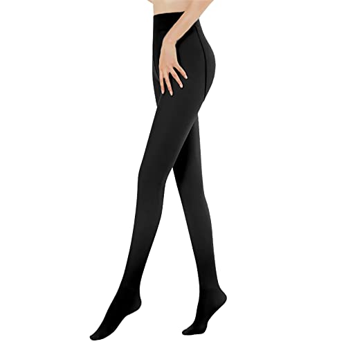 LAJIAOMIAN Strumpfhosen Damen Winter Thermostrumpfhosen für damen Fleece Strumpfhose Gefütterte Strumpfhose Gefälschte Durchscheinend Plüschstrümpfe Pantyhose Warmer Leggings von LAJIAOMIAN