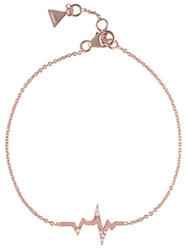 LAJOIA Jewelry Damen Armband Heartbeat Herzschlag Sterling Silber 925 filigraner Armschmuck mit Zirkonia Steinen (rosevergoldet) von LAJOIA