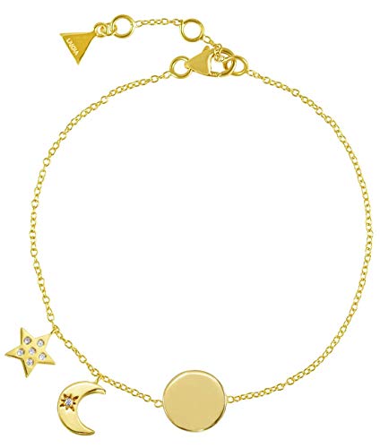 LAJOIA Jewelry Damen Armband Mond Stern Sterling Silber 925 filigraner Armschmuck mit Zirkonia Steinen Silberarmband Charms vergoldet LAJOIA Jewelry Damen Armband Mond Stern Sterling Silber 925 filigraner Armschmuck mit Zirkonia Steinen Silberarmband Charms vergoldet von LAJOIA