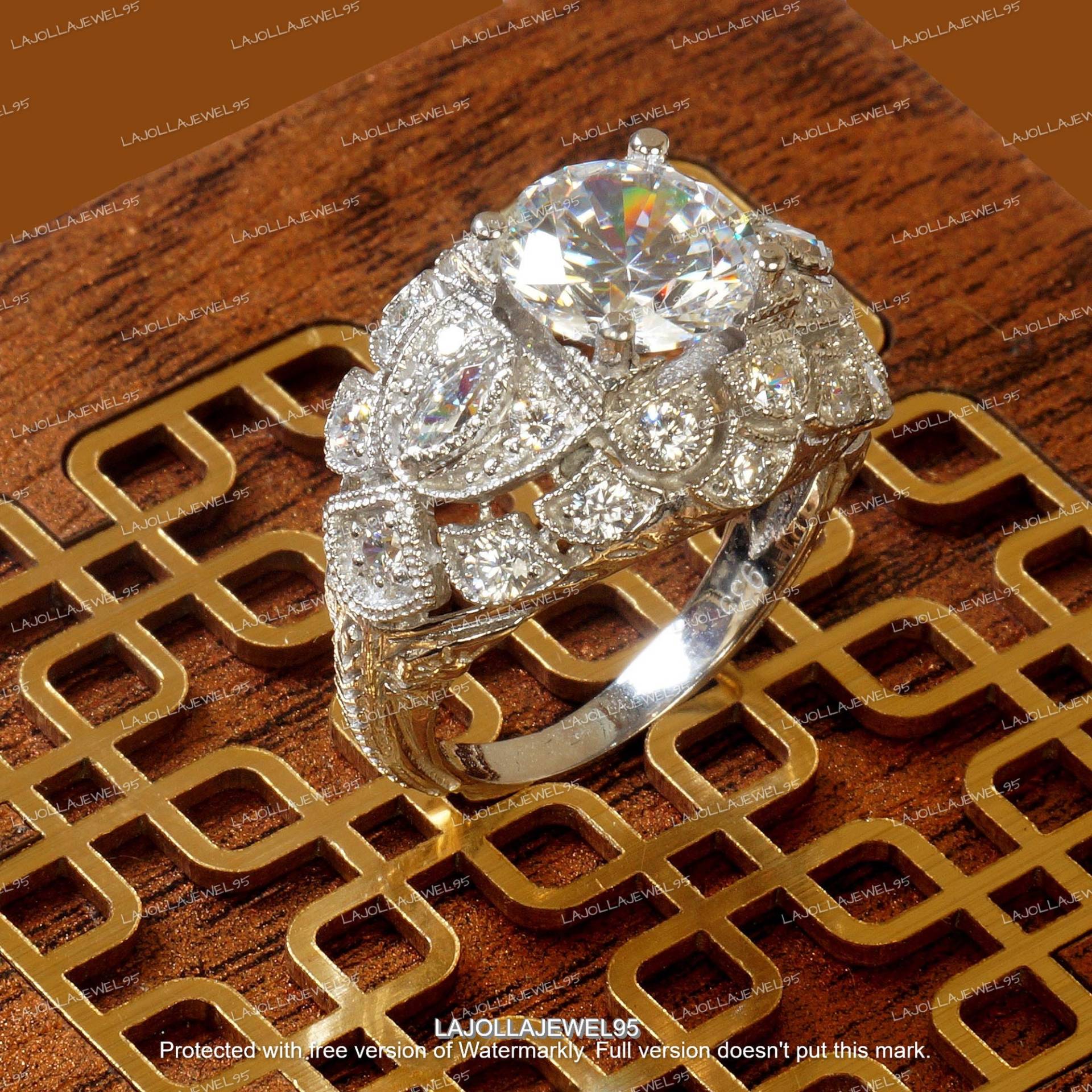 Edwardian Vintage Art Deco 3, 19 Karat Rundschliff Weißer Diamant 1920Er Jahre Antiker Filigraner Verlobungs-Ehering, Vintage-Schmuck, Ring Mit von LAJOLLAJEWEL95