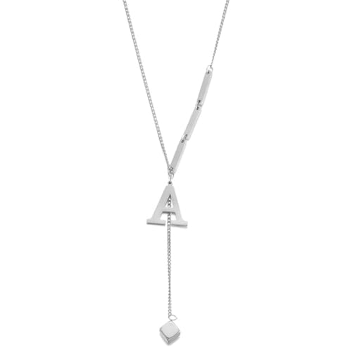 LAJUP 1 Halskette Mit Buchstabe A Und Silberfarbenem Anhänger, Für Damen Mädchen Beste Freundin Geschenk Schmuck,Namen Kette Mit Buchstaben Anhänger Personalisierte Initial Kette von LAJUP