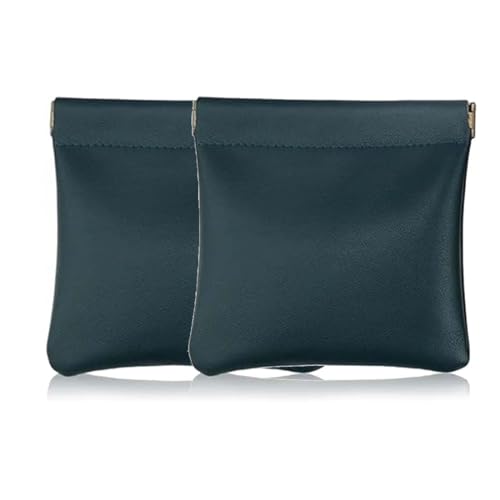 LAJUP 2 Stück Etui Klein Geldbeutel Leder Schlüsseltasche Geldbörse Herren Klein Geldbeutel Münzbeutel Münzetui Schachtelbörse Kopfhörer PU Ledertasche mit Schnapp Feder Verschluss von LAJUP