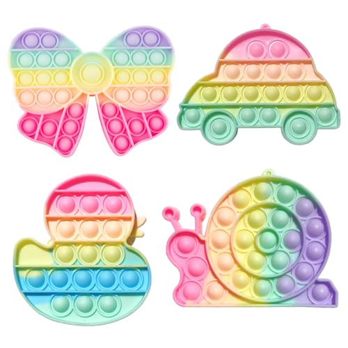 LAJUP 4 stk Popit Fidget Toy, Pop It Bubble Sensory Fidget Toy, Bubble Popet Antistress Spielzeug, Anti Stress Spielzeug für Kinder und Erwachsene Sensorik von LAJUP