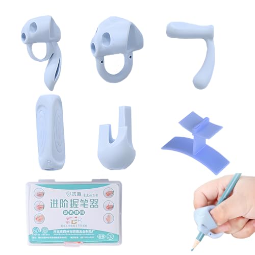 LAJUP 5 Stück Bleistift-Griffe Für Kinder Handschrift,Kinder Hilfe Schreibhilfe Für Stift Kinder,Handschriftgriff,Ergonomische Trainings-Griffe,Schreibwerkzeug Für Kleinkinder,3 Finger-Griffe von LAJUP