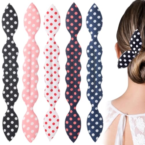 LAJUP 5 Stück Haarknotenmacher Hair Bun Maker Haarknoten Maker Flexible Donut Brötchen Twist Haarstyling Französisch Deft Dutt Haarband Frisierhilfe Wiederverwendbare Haarschmuck Für Mädchen Fra von LAJUP